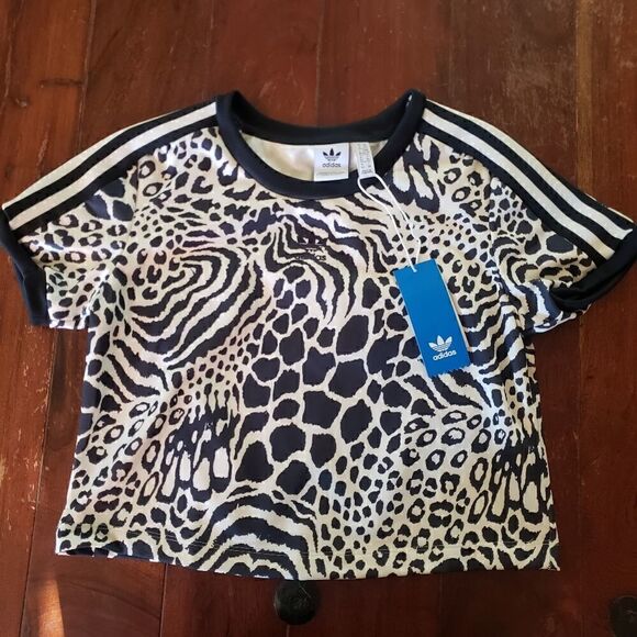 NWT adidas 3-stripe crop top XS - Picture 3 of 6